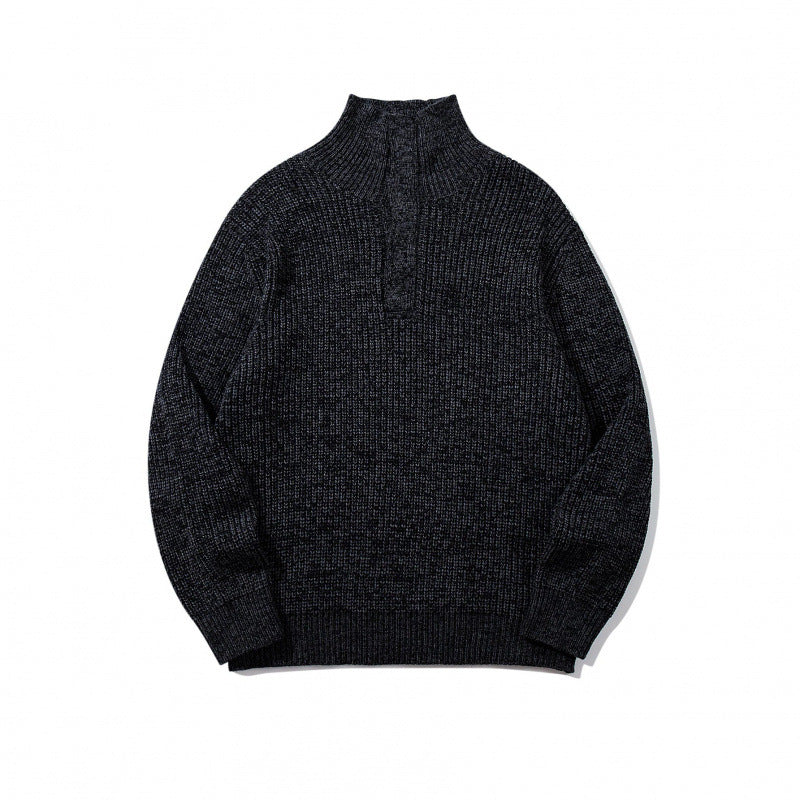 Unisex Grobgestrickter Halfzip-Pullover mit Stehkragen und markanter Rippenstruktur Shop Nory