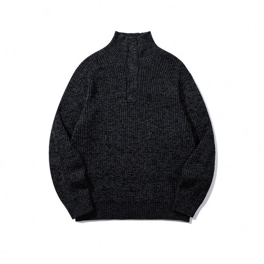 Unisex Grobgestrickter Halfzip-Pullover mit Stehkragen und markanter Rippenstruktur Shop Nory