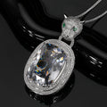 Luxuriöse Panther-Anhänger-Aussagekette mit Pavé aus kubischem Zirkonia und Smaragd-Augenakzenten