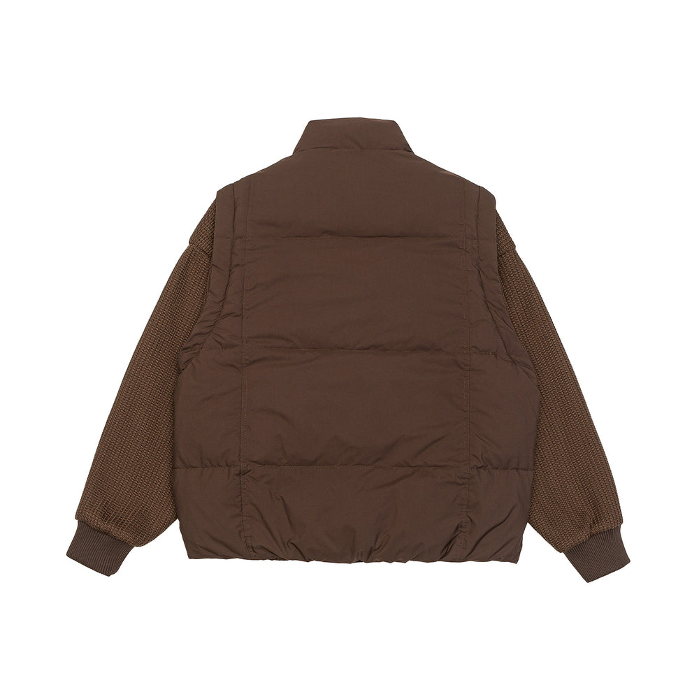 Herren Gefütterte Hybrid‑Steppjacke mit Strickärmeln und hohem Stehkragen Shop Nory