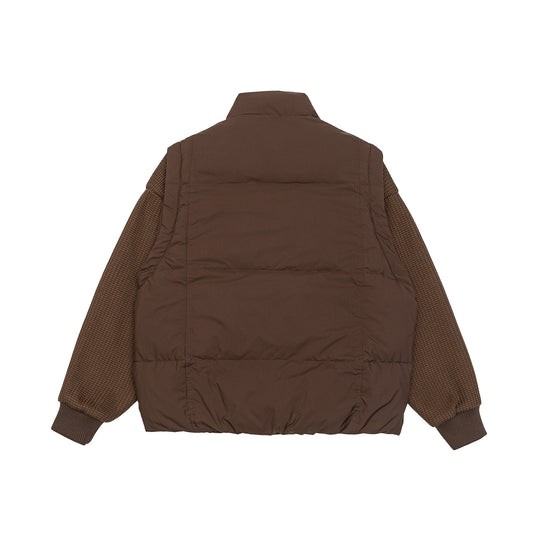 Herren Gefütterte Hybrid‑Steppjacke mit Strickärmeln und hohem Stehkragen Shop Nory