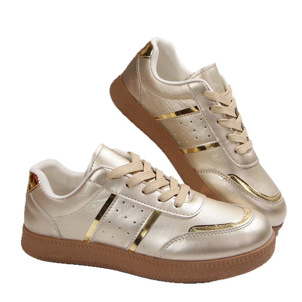 Damen Sportliche Sneakers mit schimmernden Akzenten und rutschfester Laufsohle