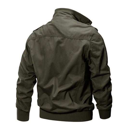 Herren robust geschnittene Canvas-Fieldjacke mit Rippenkragen und Utility-Taschen Shop Nory