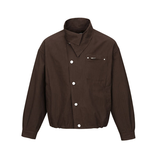Herren Kurz geschnittener Canvas‑Blouson mit hohem Stehkragen und Druckknopfleiste Shop Nory