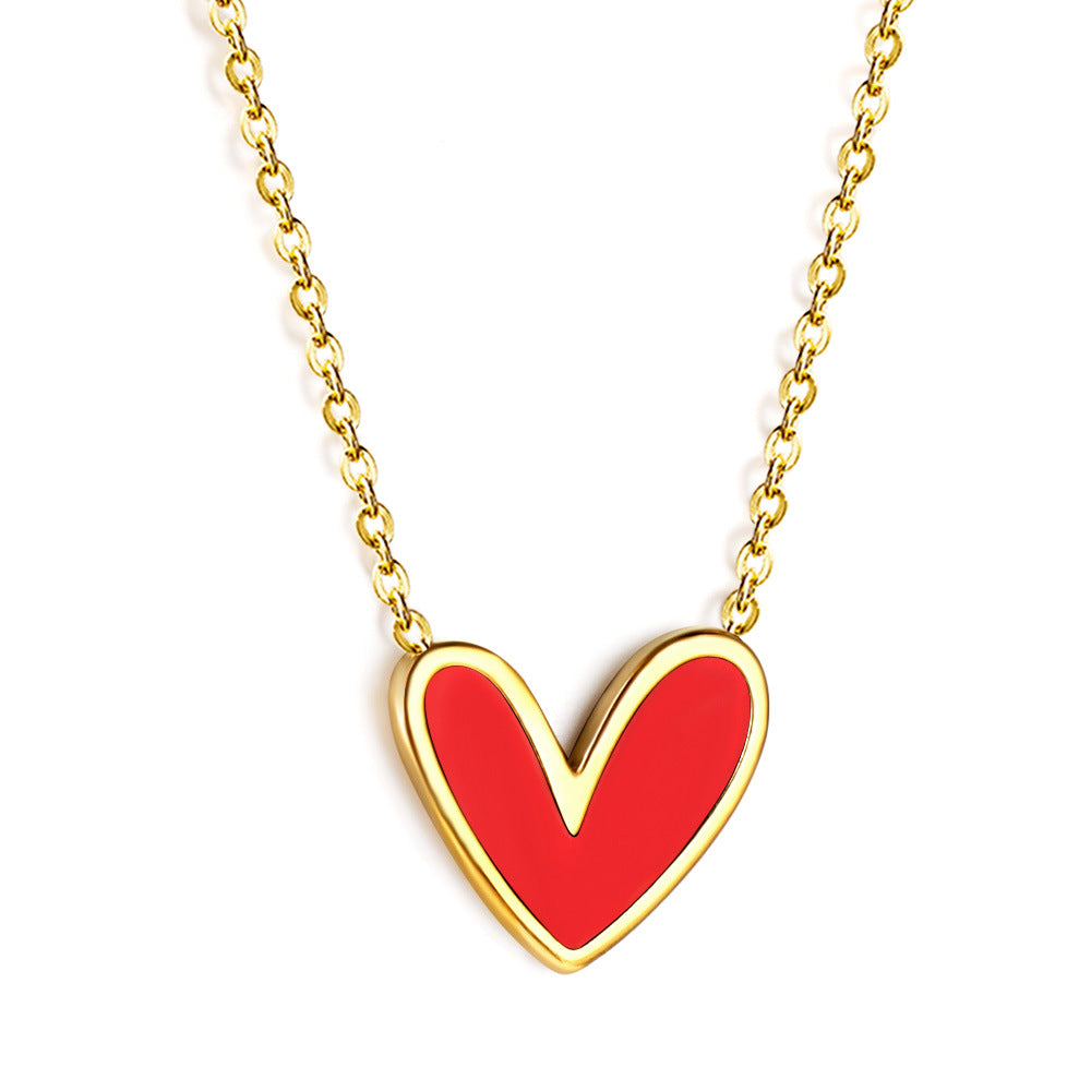 Damen elegante Halskette mit herzförmigem Anhänger aus hochwertigem Edelstahl Shop Nory