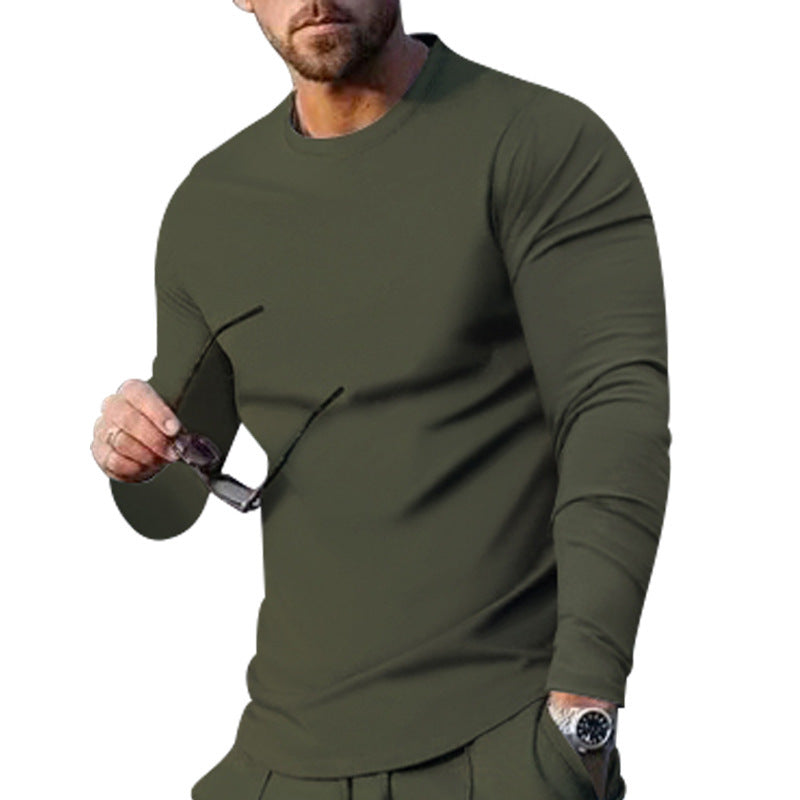 Herren langärmliges T-Shirt mit modischem Schnitt und hochwertigem Baumwollmix