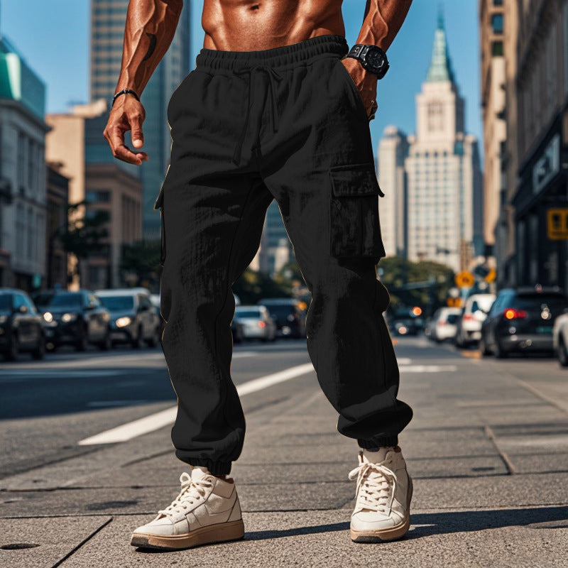 Herren Cargo-Jogginghose mit verstellbarem Kordelzug und mehreren Seitentaschen