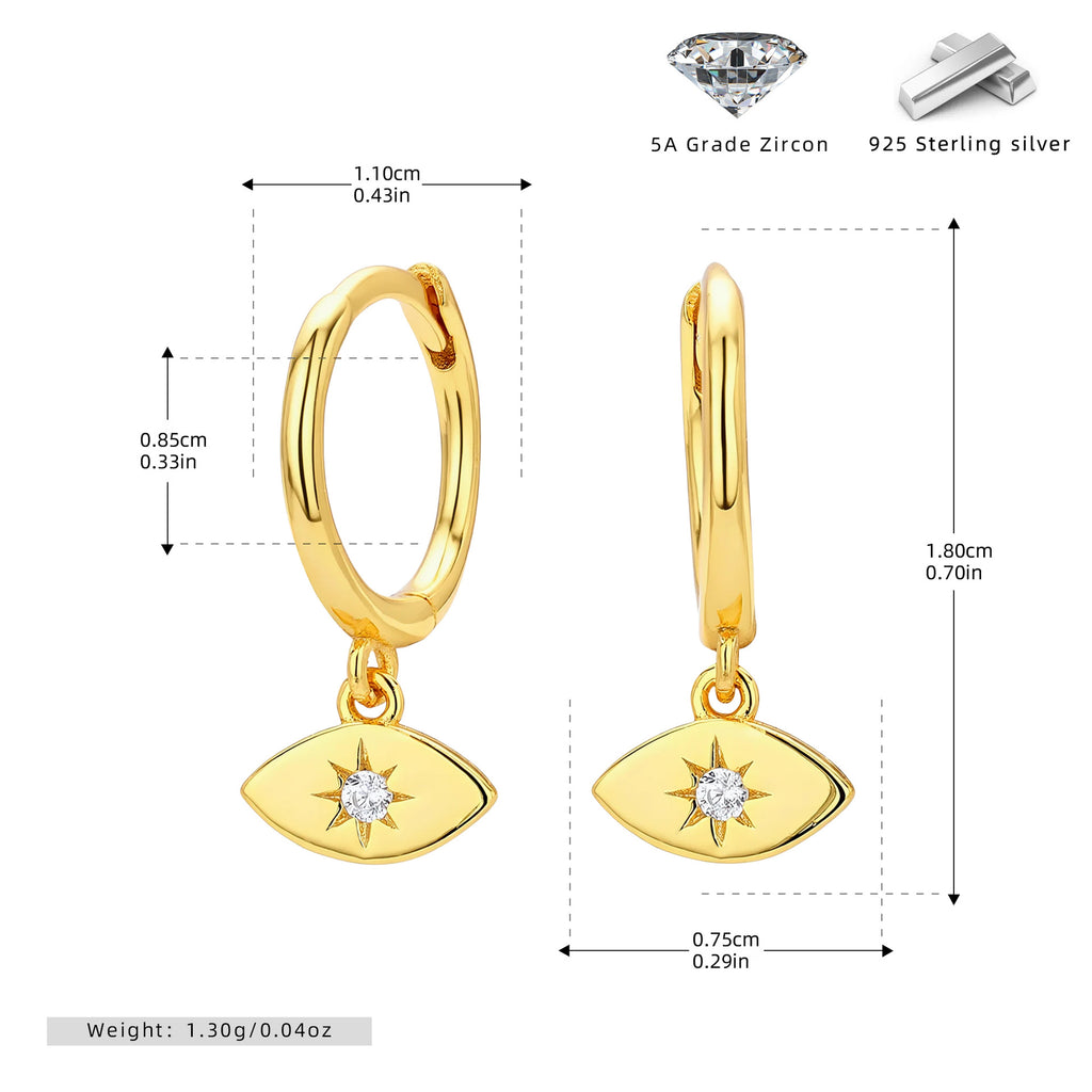 Damen Ohrhänger mit schützendem Augenanhänger aus 925 Sterling Silber Shop Nory