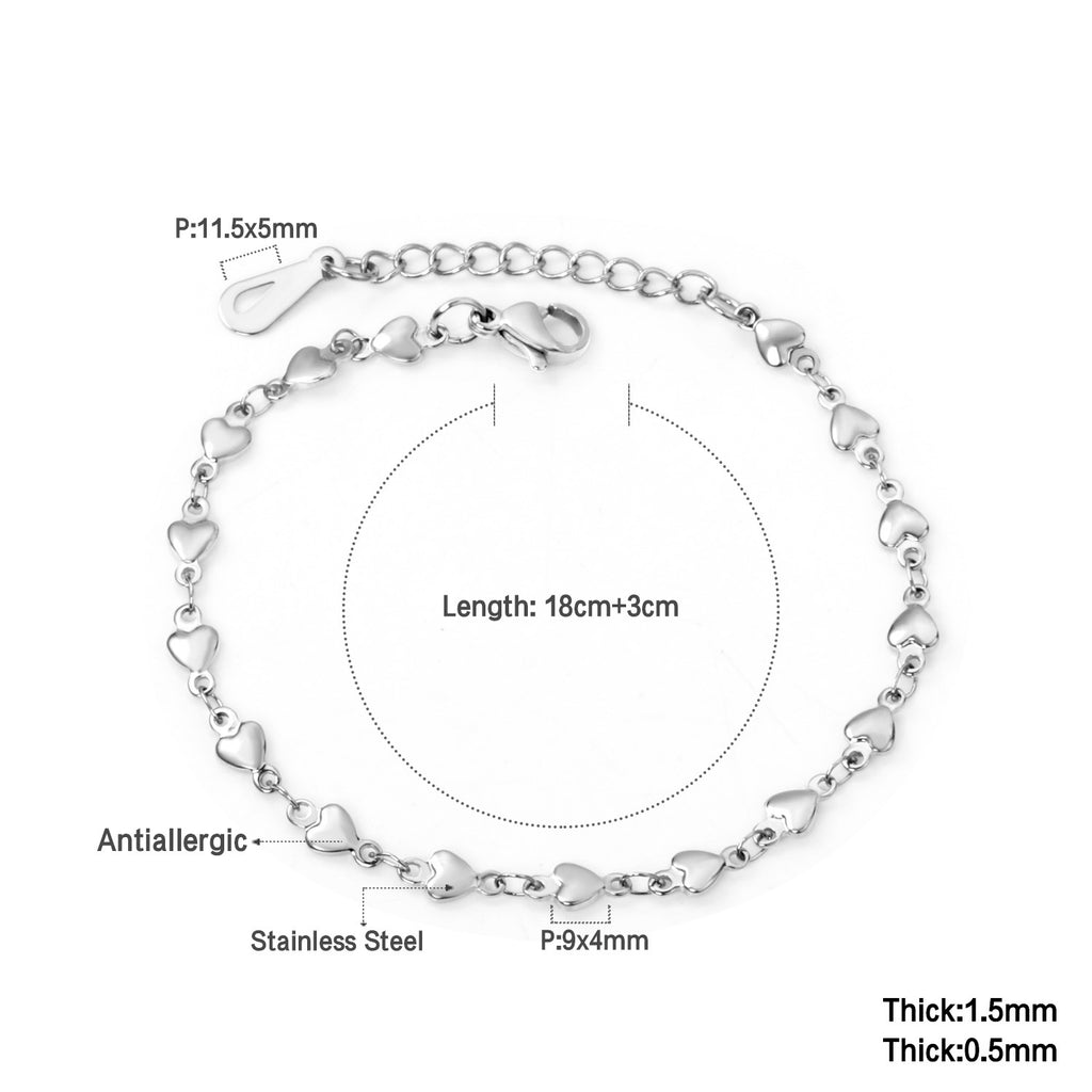 Damen trendiges Gliederarmband aus hochwertigem Edelstahl mit verstellbarem Verschluss Shop Nory