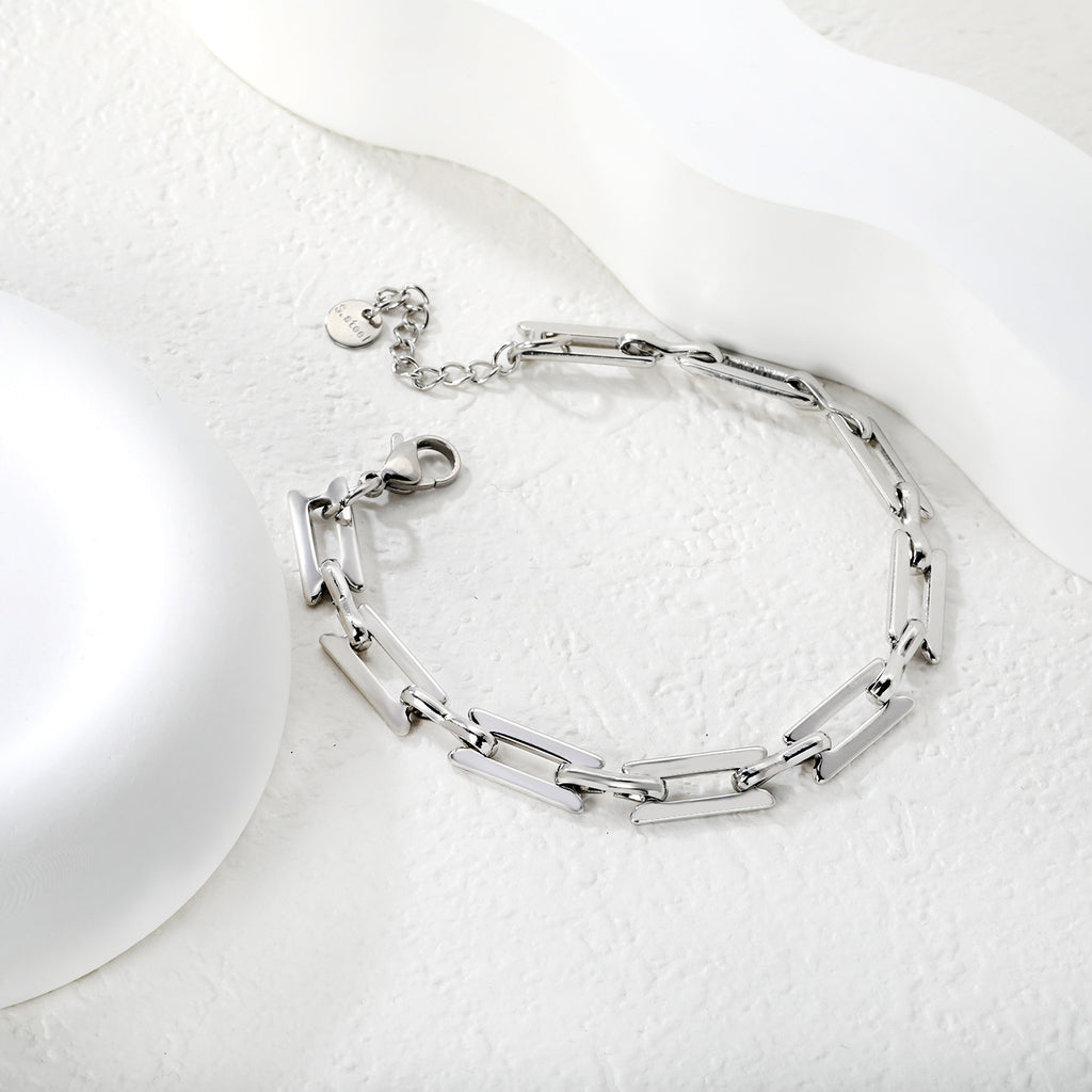 Damen Edelstahl Gliederarmband mit verstellbarem Verschluss und modernem Design Shop Nory