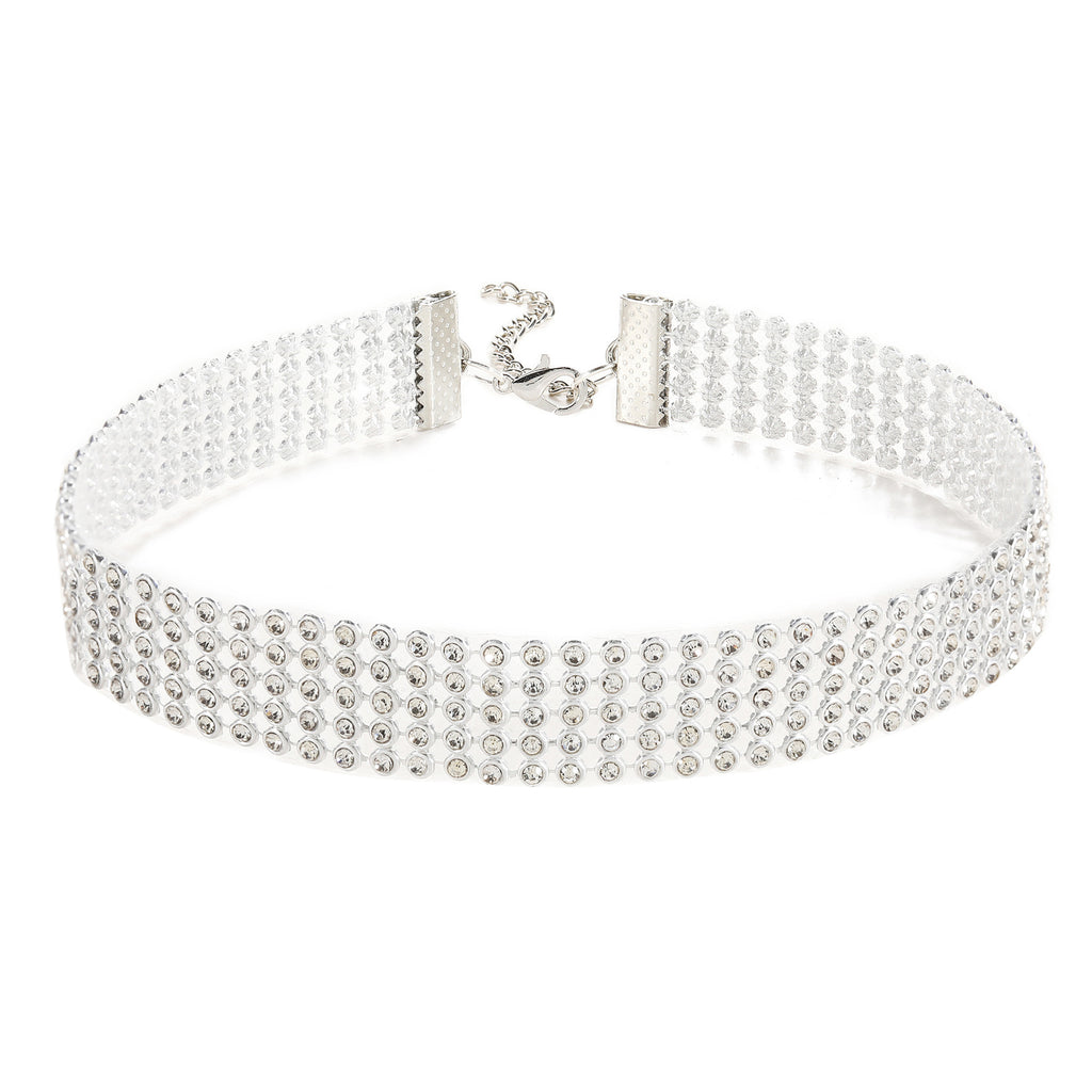 Damen glitzernde Choker-Halskette mit verstellbarem Verschluss Shop Nory