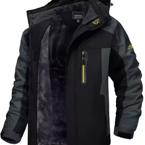 Herren Trekkingparka mit warmem Teddyfutter, abnehmbarer Kapuze und wasserdichter Softshell-Außenschicht Shop Nory