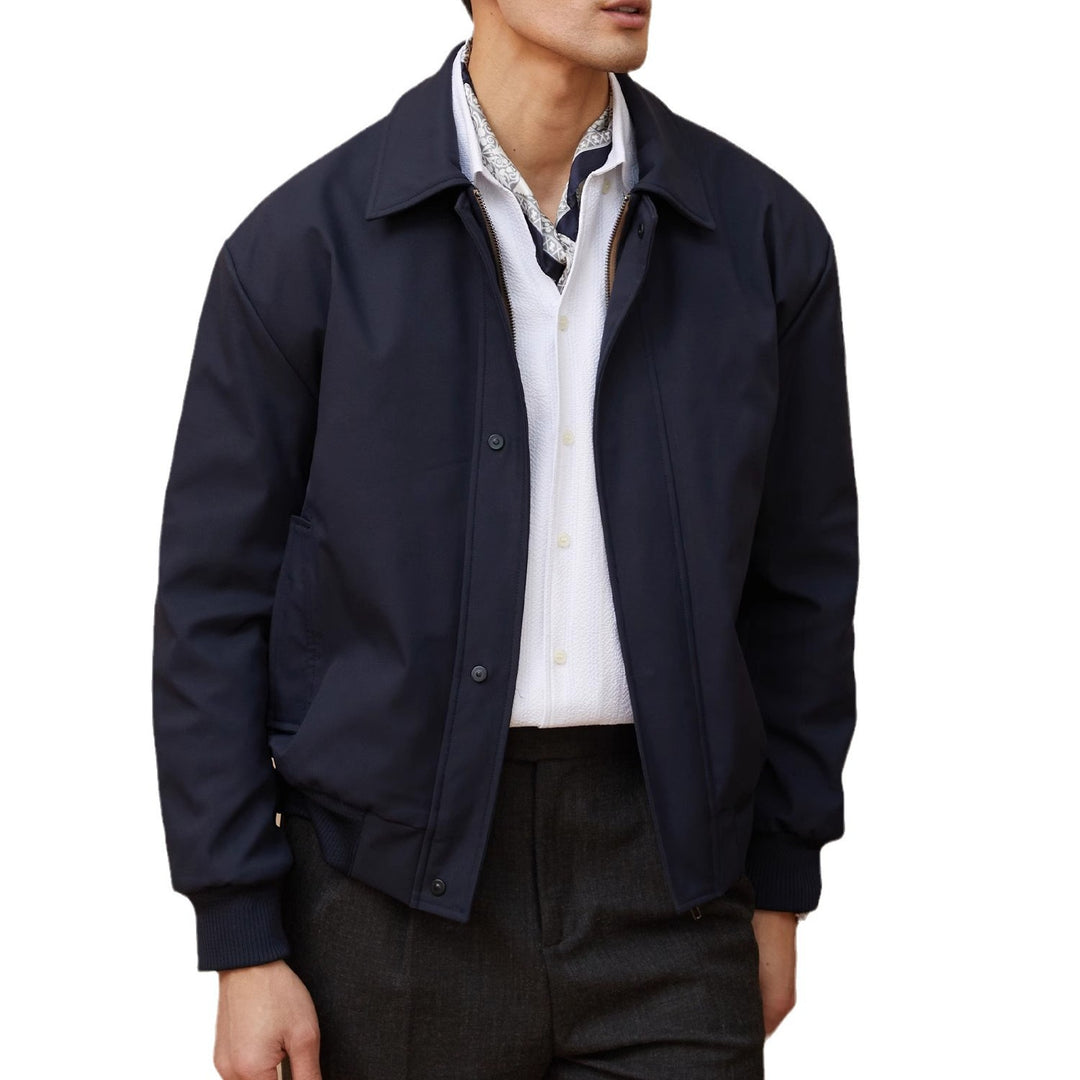 Herren klassische Harrington-Jacke mit Reißverschluss und Rippbündchen Shop Nory