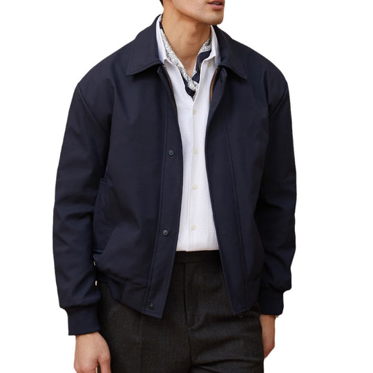 Herren klassische Harrington-Jacke mit Reißverschluss und Rippbündchen Shop Nory
