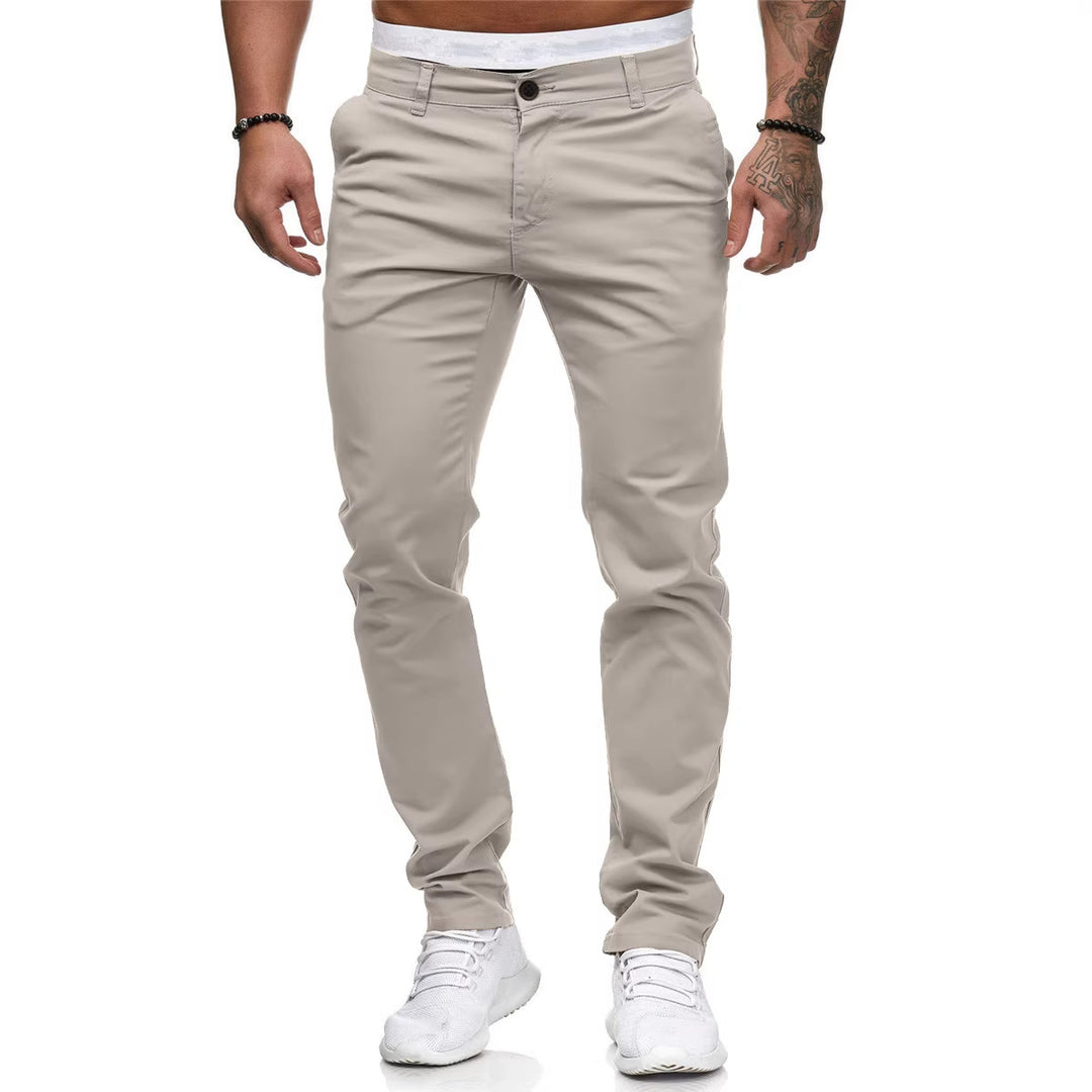 Herren schmal geschnittene Baumwollstretch-Chino mit mittlerer Leibhöhe und Komfortbund Shop Nory