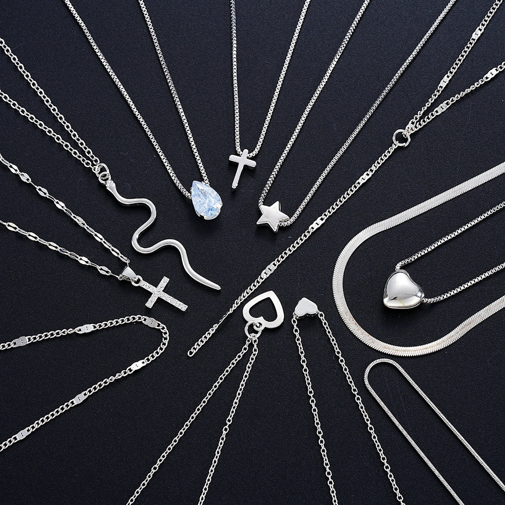Damen Halsketten-Set mit eleganten Anhängern und funkelnden Designs Shop Nory