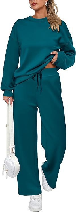 Damen nan zweiteiliges French-Terry Lounge-Set mit oversized Rundhals-Pullover und weitem Highwaist-Jogger Shop Nory