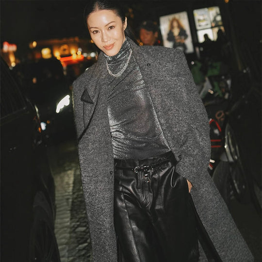 Damen Maxilanger Oversize-Wollmix-Mantel doppelreihig mit kastiger Silhouette und aufgesetzten Pattentaschen Shop Nory