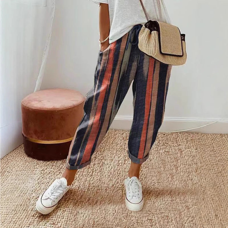 Damenschalotte-Haremshosen mit floralem Stickmuster Shop Nory