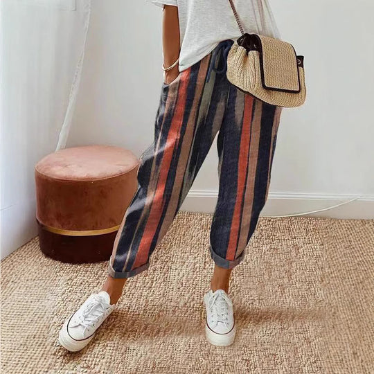 Damenschalotte-Haremshosen mit floralem Stickmuster Shop Nory