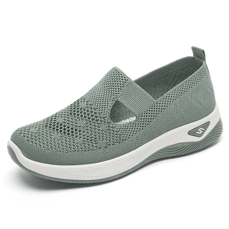 Damen nan leichter gestrickter Slipper-Sneaker mit elastischem Mittelriemen und ergonomischer Memory-Komfortsohle Shop Nory
