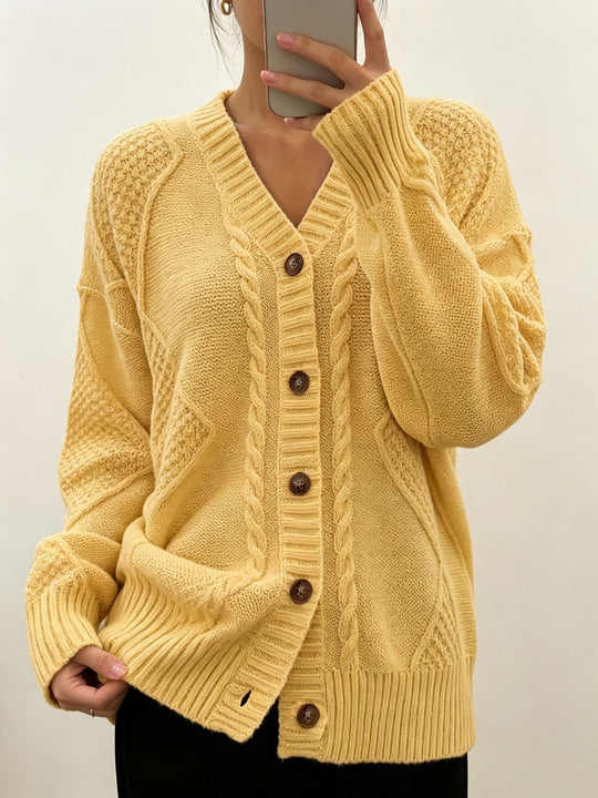 Damen Oversize Strickcardigan mit Zopf- und Strukturdetails Shop Nory