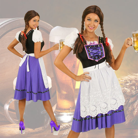 Damen nan Trachtenkleid mit geschnürter Miederblende und bestickter Schürze Shop Nory