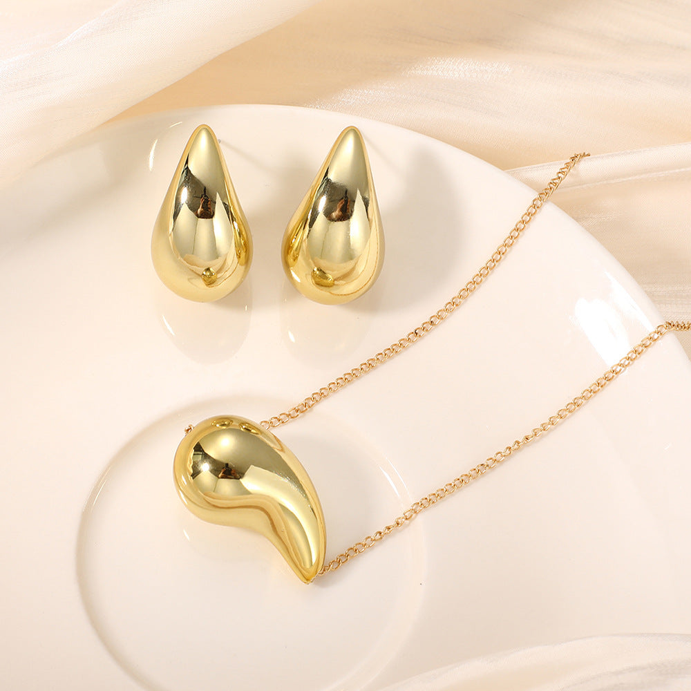 Damen Schmuckset mit elegantem Tropfenanhänger und Ohrsteckern Shop Nory