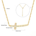 Damen Halskette mit funkelndem Kreuzanhänger aus Edelstahl und 14k Goldbeschichtung Shop Nory