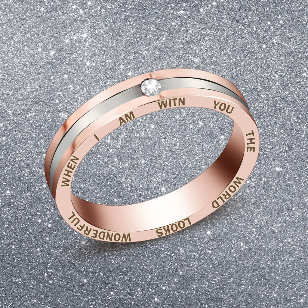Damen Gravur Ring mit funkelndem Stein Shop Nory