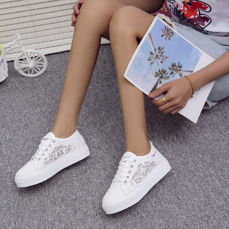 Damen Freizeit Sneakers mit atmungsaktivem Spitzen-Obermaterial und rutschfester Sohle Shopnory