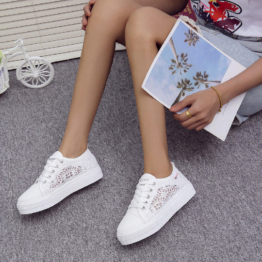 Damen Freizeit Sneakers mit atmungsaktivem Spitzen-Obermaterial und rutschfester Sohle Shopnory