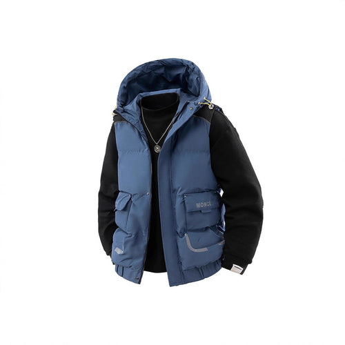 Herren Gesteppte Outdoor-Weste mit Kapuze, Cargo-Taschen und verstellbarem Saum Shop Nory