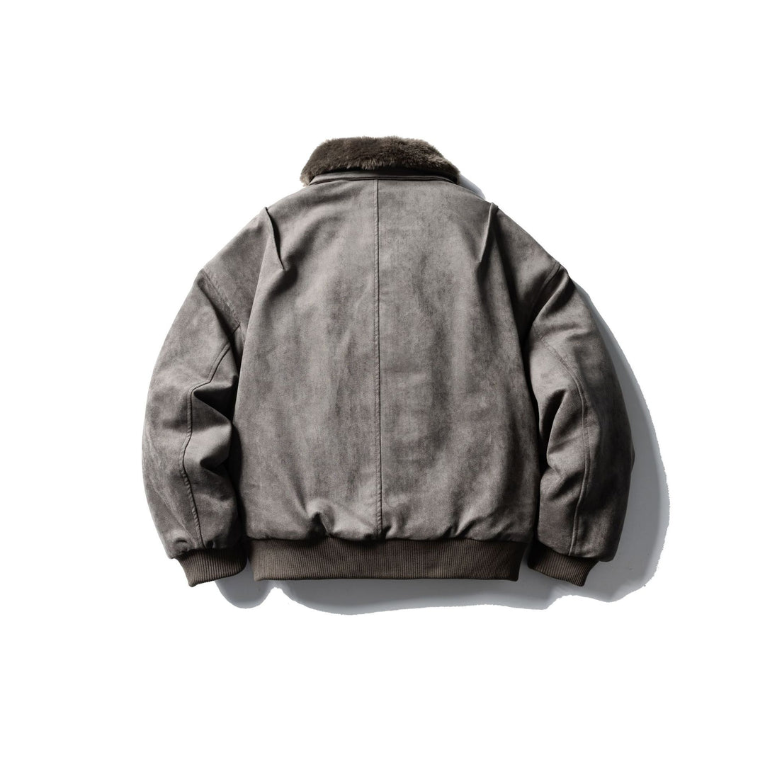 Herren Wattierter Fliegerblouson mit Kunstfellkragen, Velours‑Suede Optik und Utility‑Taschen Shop Nory