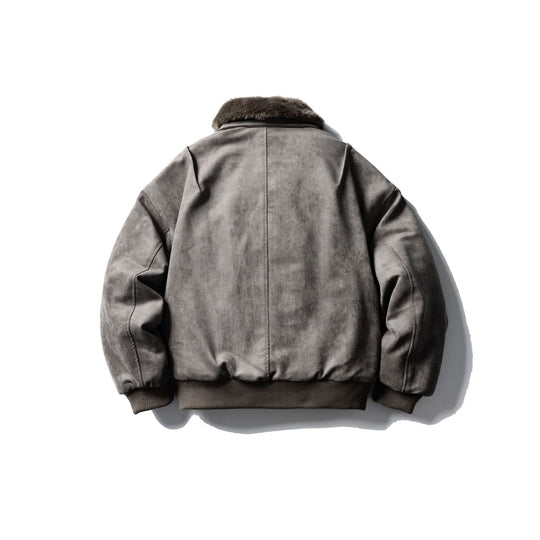 Herren Wattierter Fliegerblouson mit Kunstfellkragen, Velours‑Suede Optik und Utility‑Taschen Shop Nory