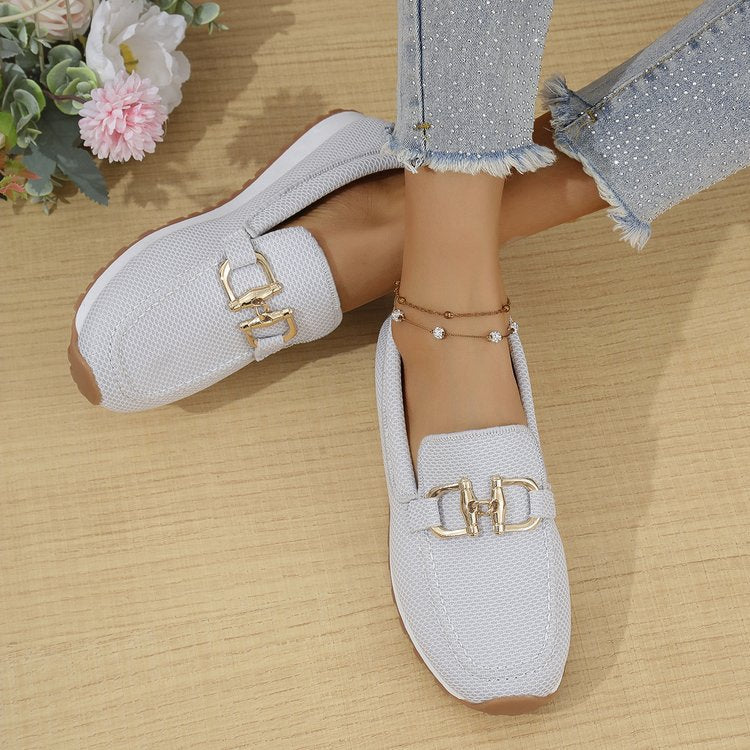 Damen Leichte Mesh-Slipper-Loafer mit gepolstertem Komfortfußbett und Dekor-Schnalle Shop Nory