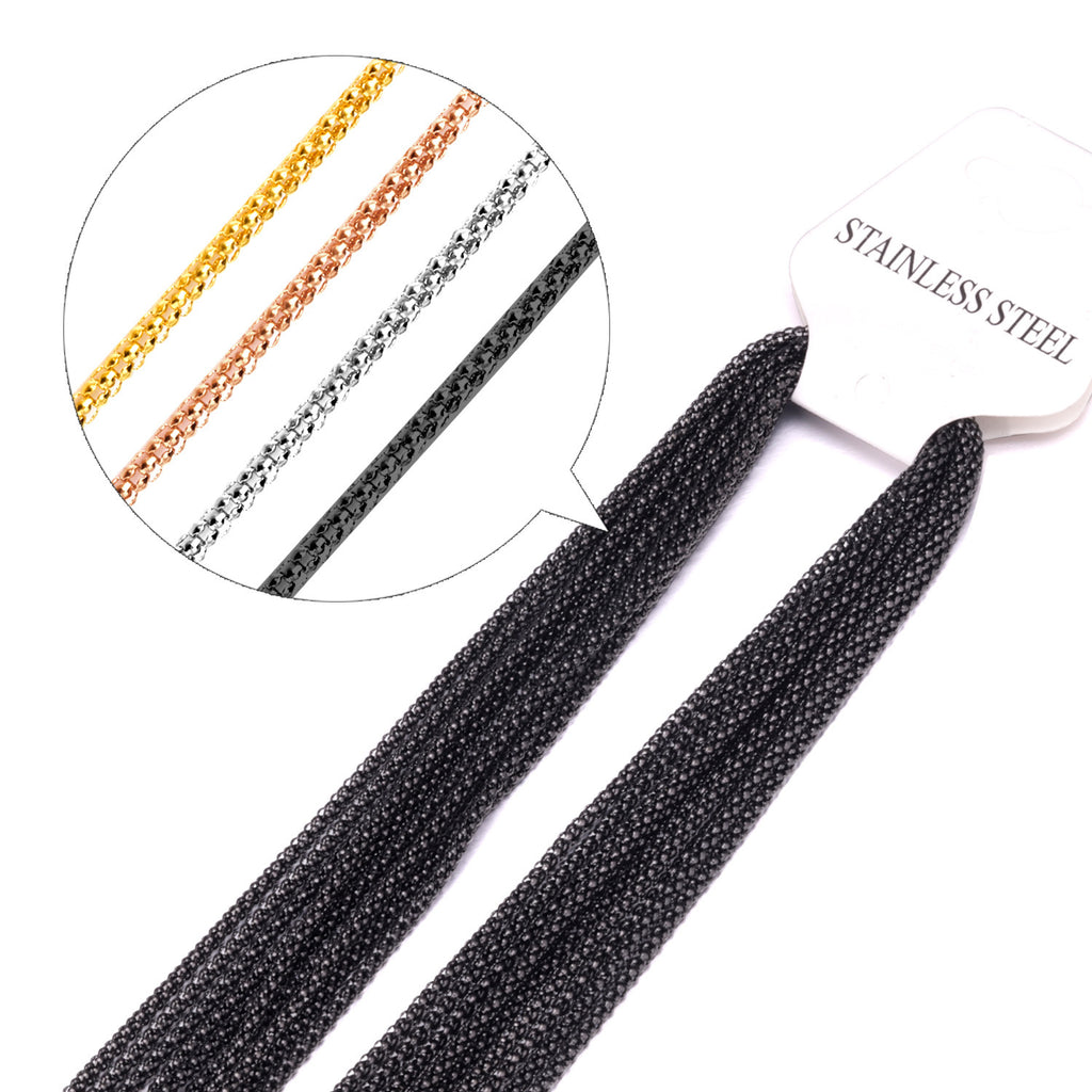 Damen Edelstahl Kette mit verschiedenen Oberflächenstrukturen Shop Nory
