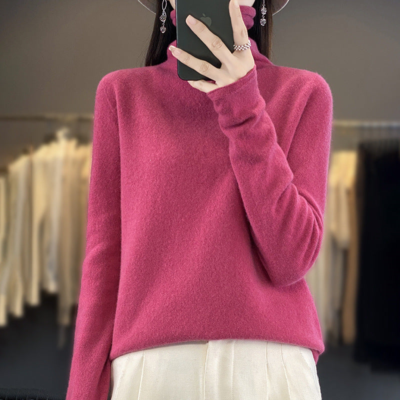 Damen Weicher Feinstrick-Rollkragenpullover mit kaschmirähnlicher Haptik und verlängerten Bündchen Shop Nory