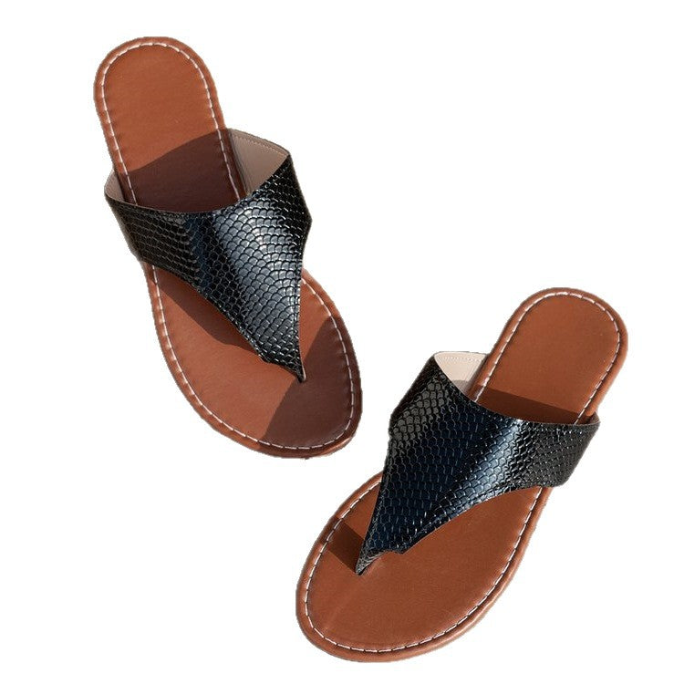 Damen elegante Zehentrenner-Sandalen mit geflochtenen Riemen
