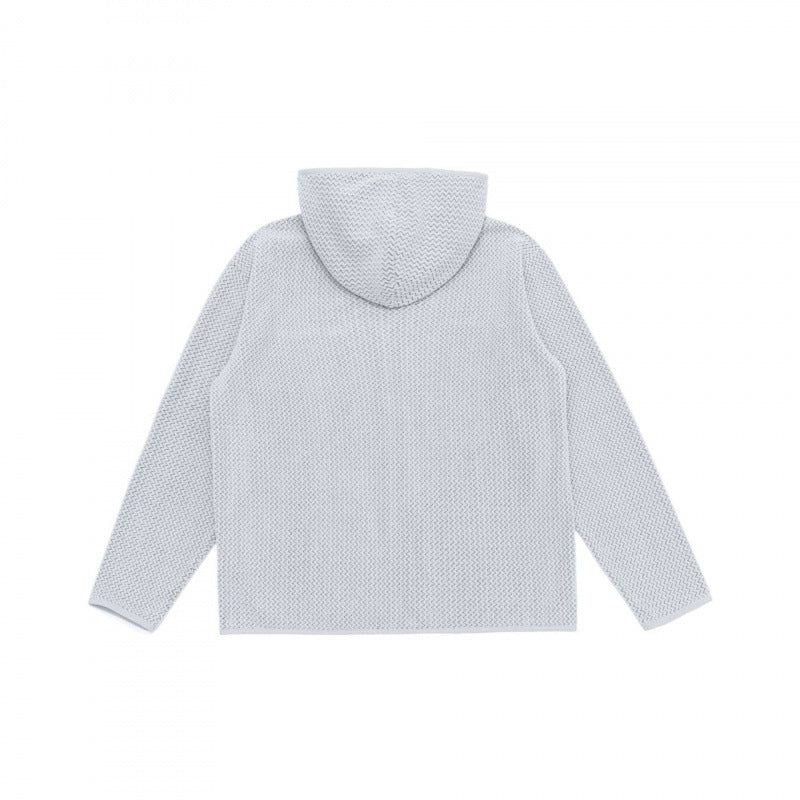 Unisex Kapuzen-Fleecejacke mit durchgehendem Reißverschluss, Strukturstrick und Brust-Reißverschlusstasche Shop Nory