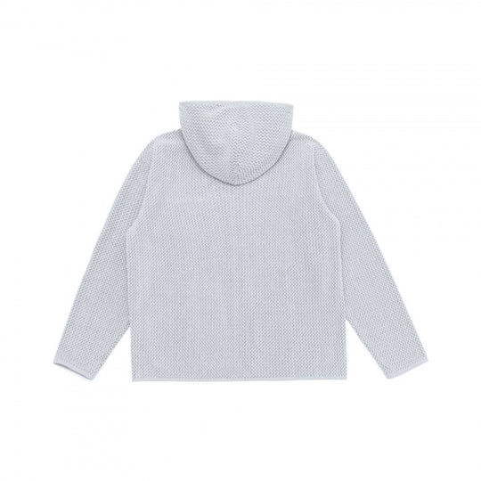 Unisex Kapuzen-Fleecejacke mit durchgehendem Reißverschluss, Strukturstrick und Brust-Reißverschlusstasche Shop Nory