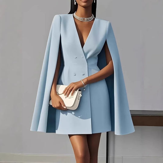 Damen Kurzblazer-Kleid mit Cape-Ärmeln und doppelreihiger Knopfleiste Shop Nory