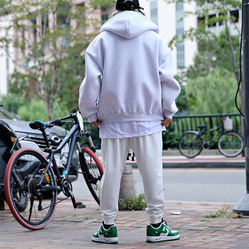 Herren Oversized Kapuzen-Zipjacke aus schwerem Fleece mit Kängurutaschen Shop Nory