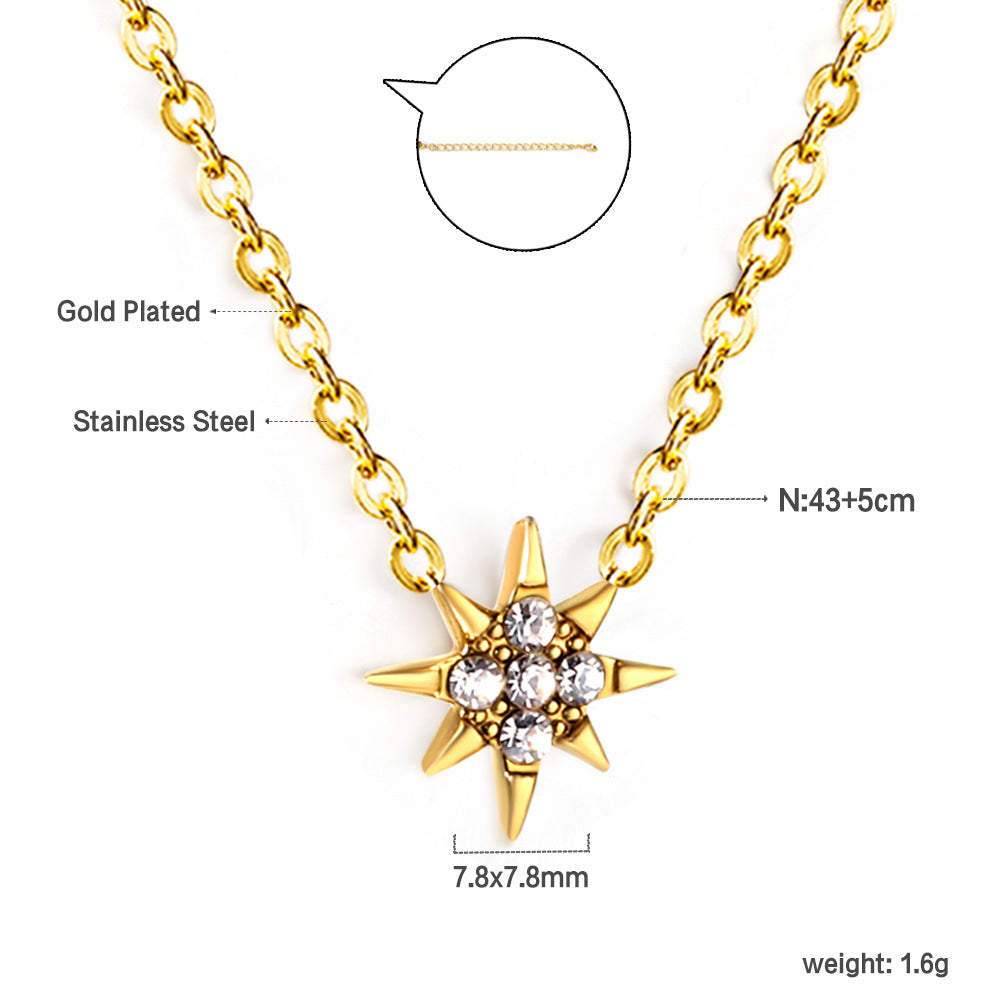 Damen Halskette mit liebevollem Herzmotiv aus goldplattiertem Edelstahl und funkelnden Zirkonia Shop Nory
