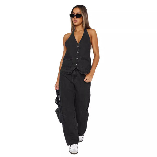 Damen Elegantes und lässiges Zweiteiler-Anzug-Set