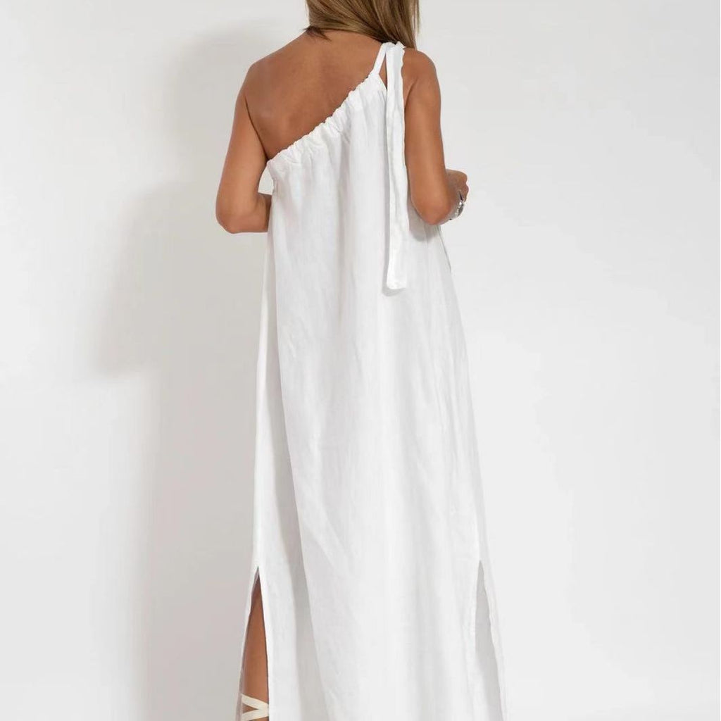 Damen Maxikleid mit asymmetrischem Träger Shopnory