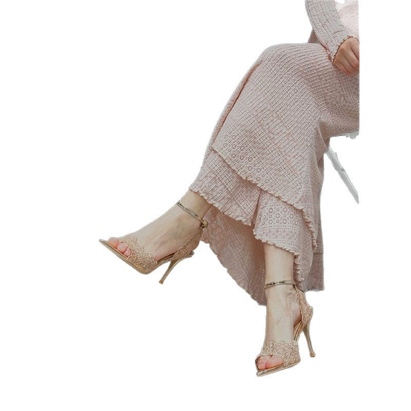 Damen Elegante Spitzen‑Slingback‑Pumps mit spitzer Zehenform und verstellbarem Knöchelriemen Shop Nory