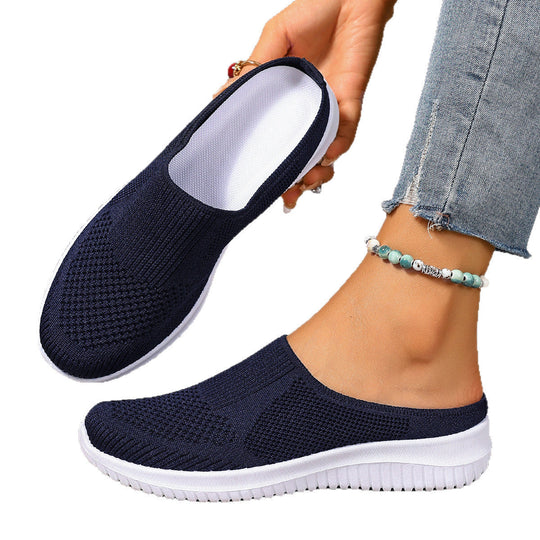 Damen Atmungsaktive Slip-On Freizeitschuhe mit flexiblem Strick-Obermaterial Shopnory