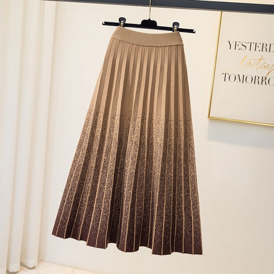 Damen Eleganter Plissee-Rock mit kontrastierenden Streifen Shop Nory