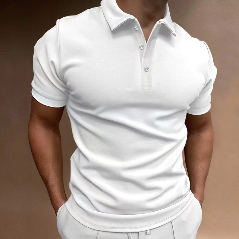 Herren nan schlank geschnittenes Stretch-Poloshirt mit Kentkragen und elastischem Saum Shopnory